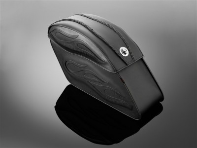 Highway Hawk H02-2803 Brašny Flame zámek TEK kůže černá 2ks